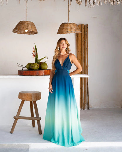 Azure Coast Maxi Dress