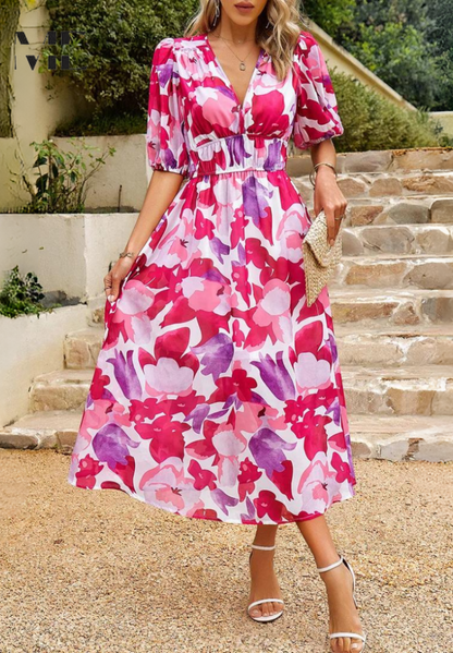Monica™ | Elegant Floral Dress